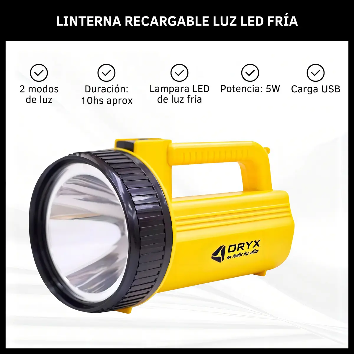 LINTERNA ORYX LED RECARGABLE OR-003L5W