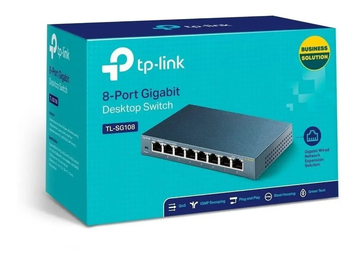 TP-LINK HUB SWITCH 08P TL-SG108 10/100/1000 GIGABI